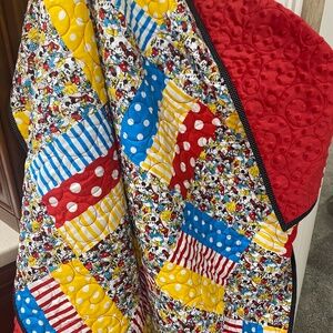 Minnie & Mickey Mouse Quilt Handmade Baby Child Toddler Boy Girl Disney Licensed